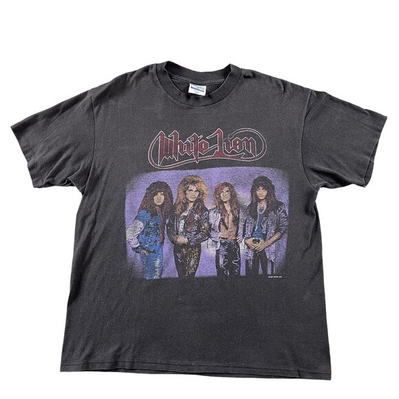 Vintage 1987 White Lion Rock N' Roar Tour Black T-Shirt Size Large